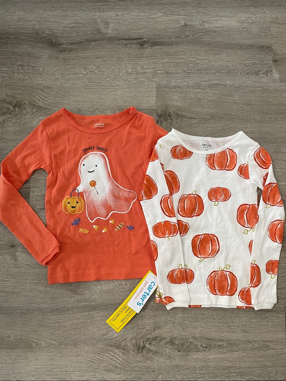 NWT Carter's Halloween Ghost and Pumpkin long sleeve tops size 5T